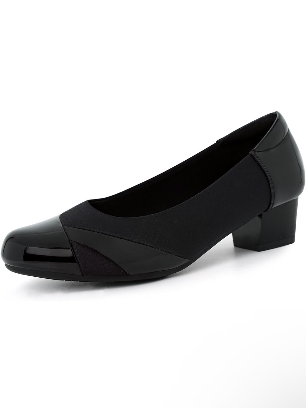 Women's Black Low Block Heel Pump